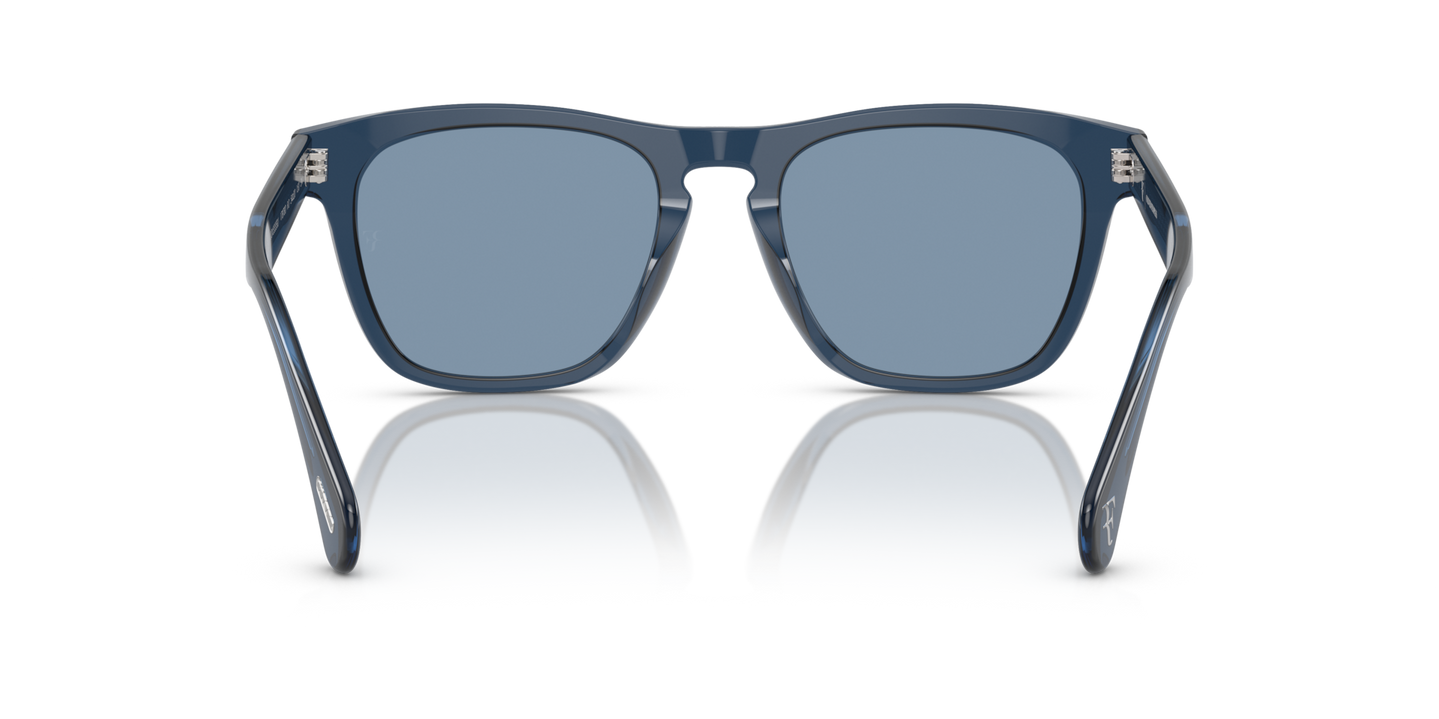 Oliver Peoples R-3 with Blue Ash frame and Blue lenses - Image Nosepads