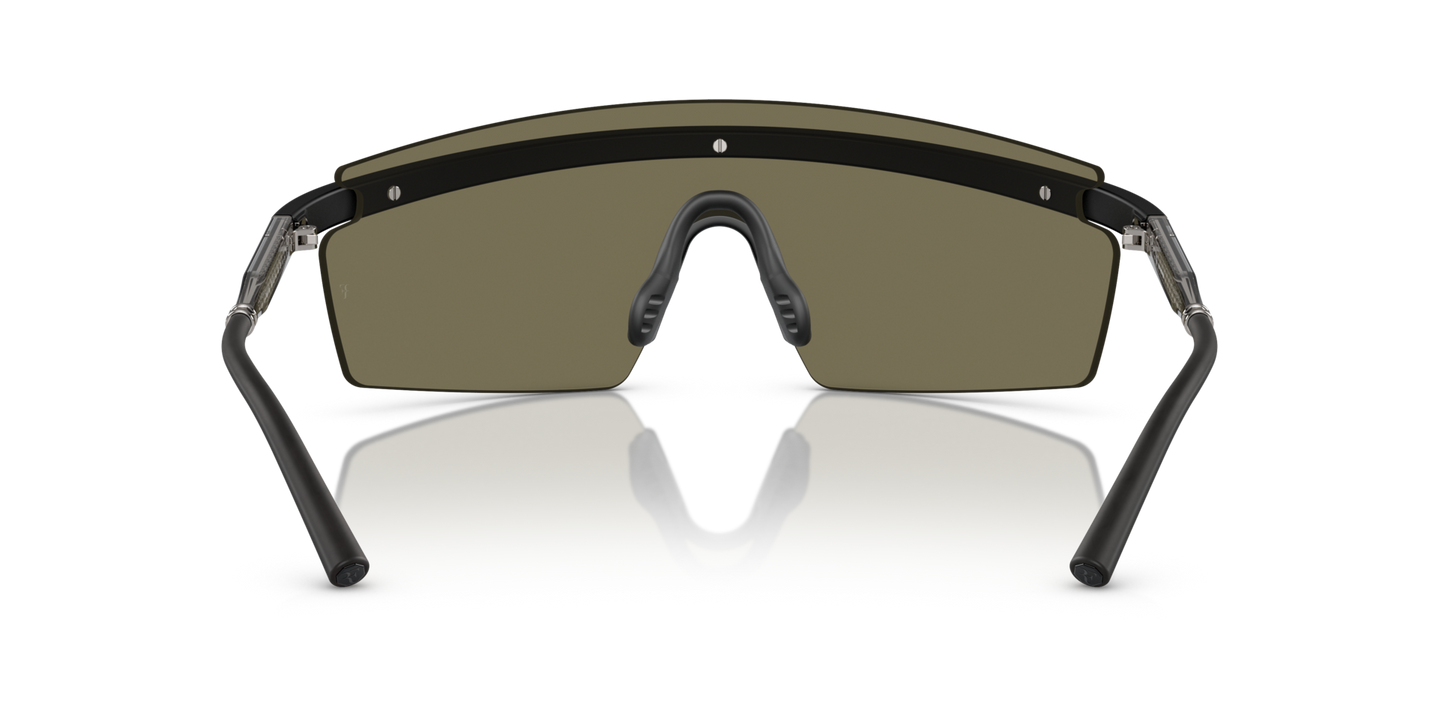 Oliver Peoples R-4 with Semi-Matte Black frame and Green lenses - Image Nosepads