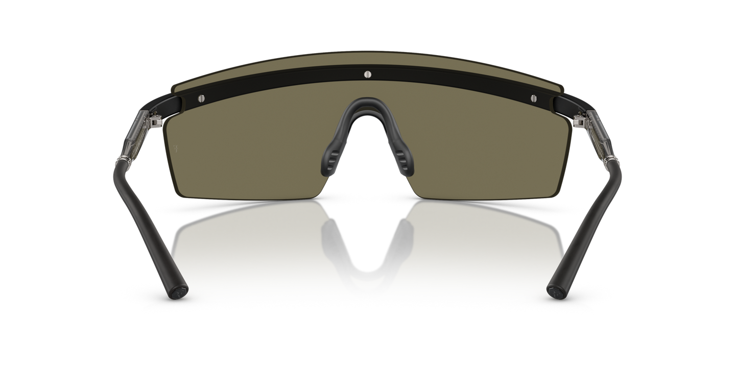 Oliver Peoples R-4 with Semi-Matte Black frame and Green lenses - Image Nosepads