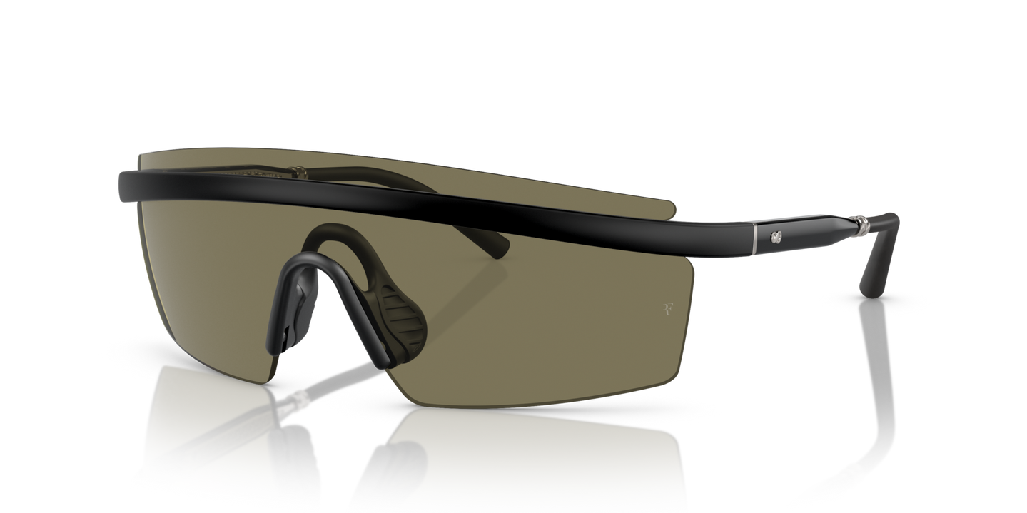 Oliver Peoples R-4 with Semi-Matte Black frame and Green lenses - Image Metal Plaque