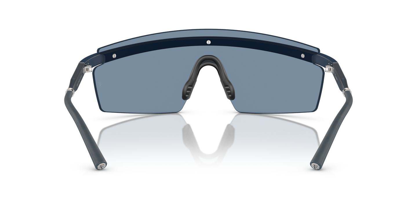 Oliver Peoples R-4 with Semi-Matte Blue Ash frame and Blue lenses - Image Nosepads