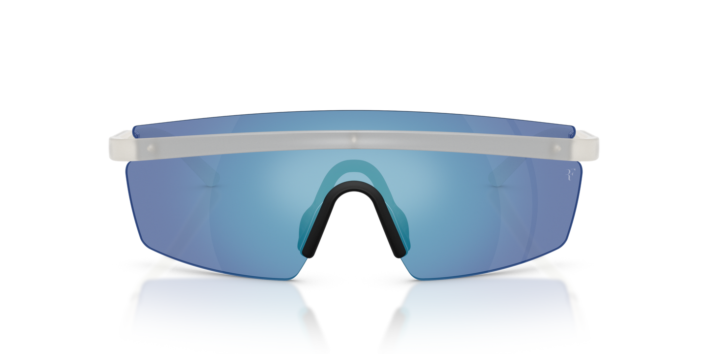 Oliver Peoples R-4 with Warm White frame and Blue lenses - Image Premium Material