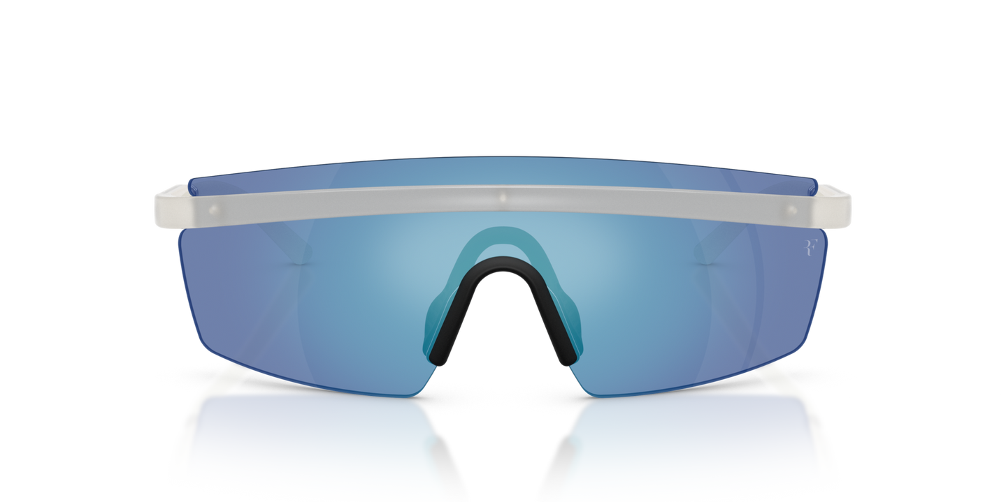 Oliver Peoples R-4 with Warm White frame and Blue lenses - Image Premium Material