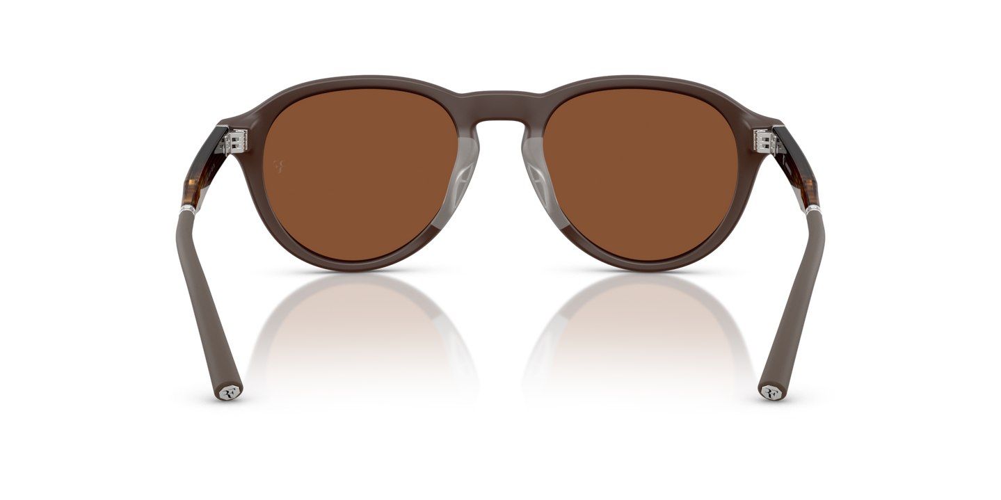 Oliver Peoples R-8 con montura Sombra semimate y lentes Naranja - Imagen Plaquetas nasales