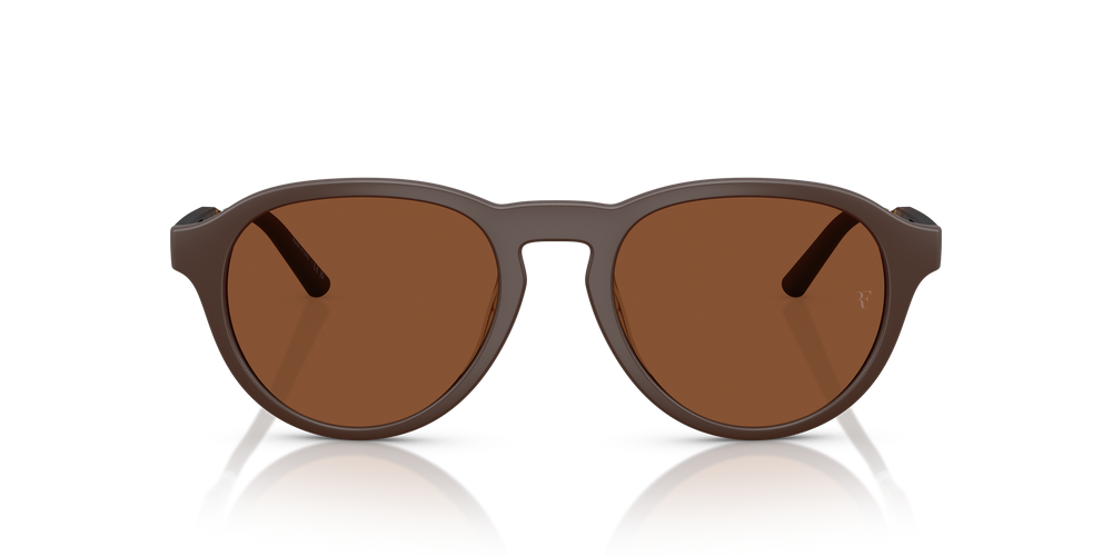 Oliver Peoples R-8 con montatura Terra d'ombra semi-opaco e lenti  Arancione - L'immagine 2