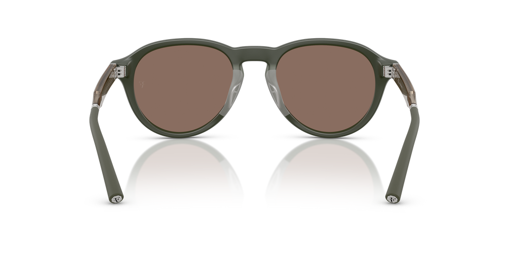 Oliver Peoples R-8 con montatura Verde Fumé Semi-Opaco e lenti  Marrone - L'immagine 5