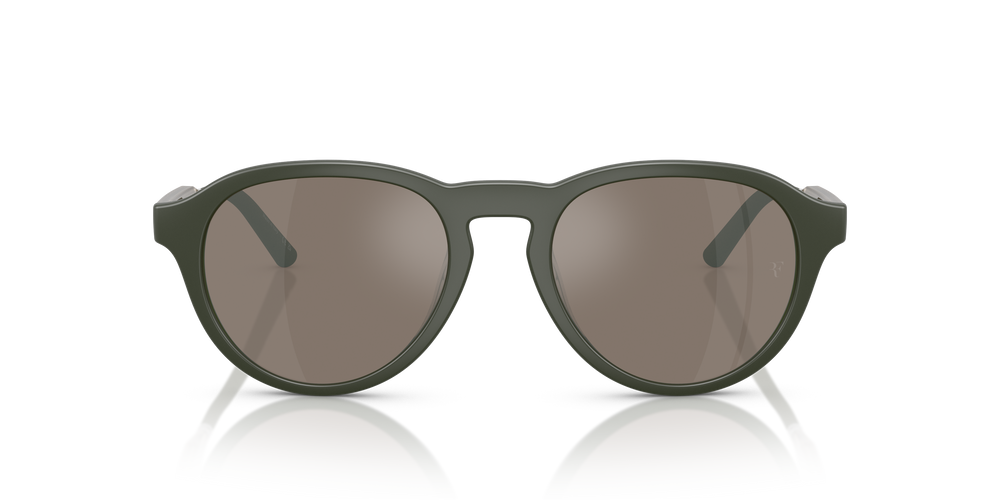 Oliver Peoples R-8 con montatura Verde Fumé Semi-Opaco e lenti  Marrone - L'immagine 2