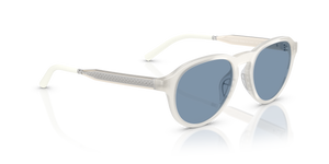 Sie Oliver Peoples R-8 mit Weiß warm Gestell und Blau Gläsern - Bild 3