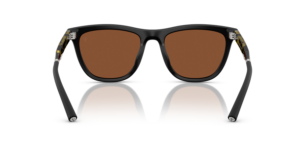 Oliver Peoples R-9 avec une monture Semi-Matte Black et des verres Orange - L'image 5