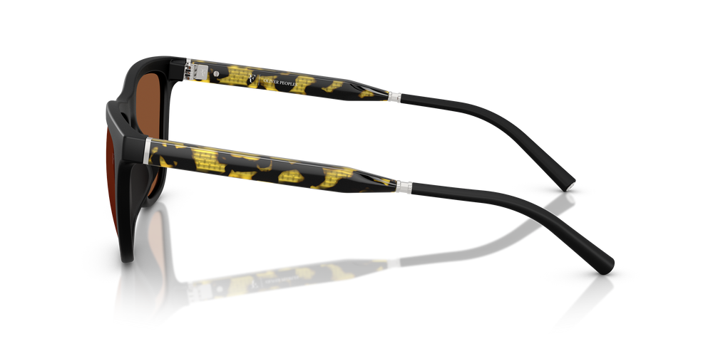 Oliver Peoples R-9 avec une monture Semi-Matte Black et des verres Orange - L'image 4