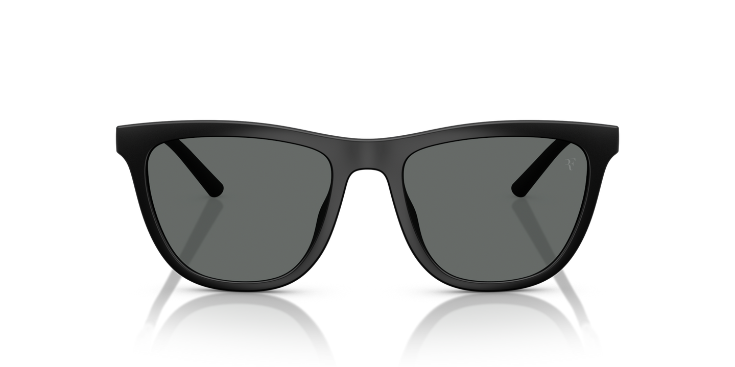 Sie Oliver Peoples R-9 mit Semi-Matte Black Gestell und Grau Gläsern - Bild Premium-Material