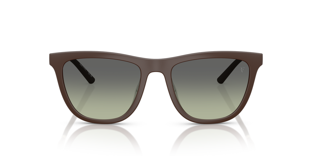 Oliver Peoples R-9 avec une monture Terre d’ombre semi-mat et des verres Vert - L'image 2