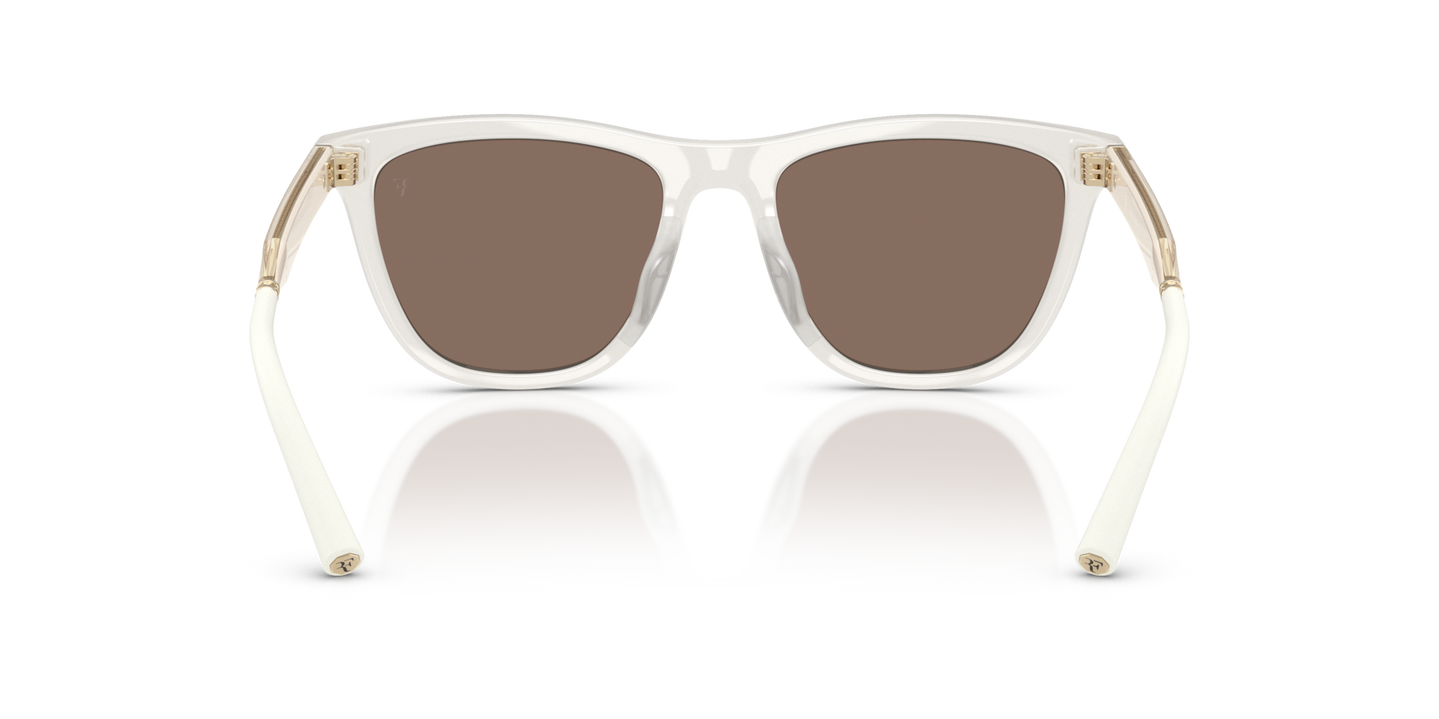 Oliver Peoples R-9 with Warm White frame and Brown lenses - Image Nosepads
