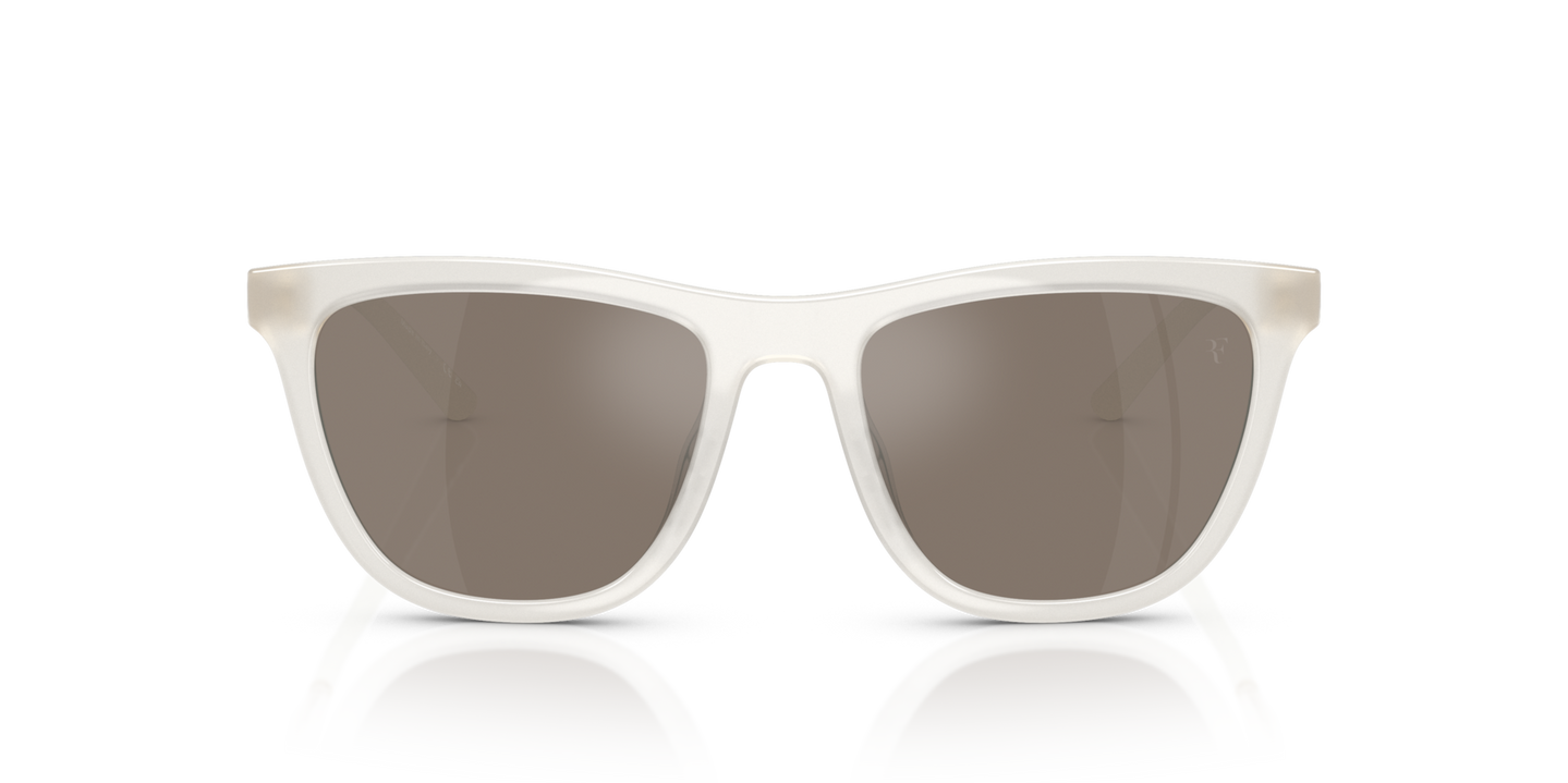 Oliver Peoples R-9 with Warm White frame and Brown lenses - Image Premium Material