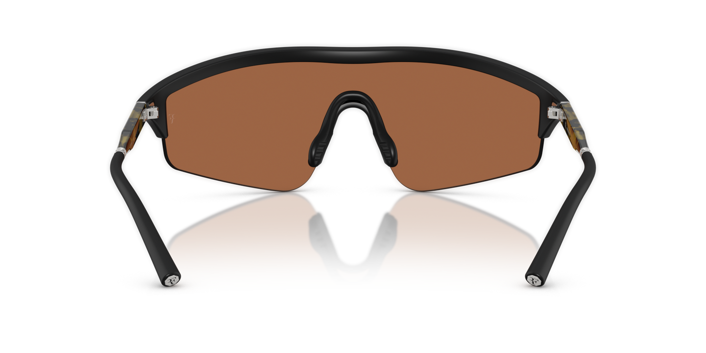 Oliver Peoples R-7 with Semi-matte Black frame and Orange lenses - Image Nosepads