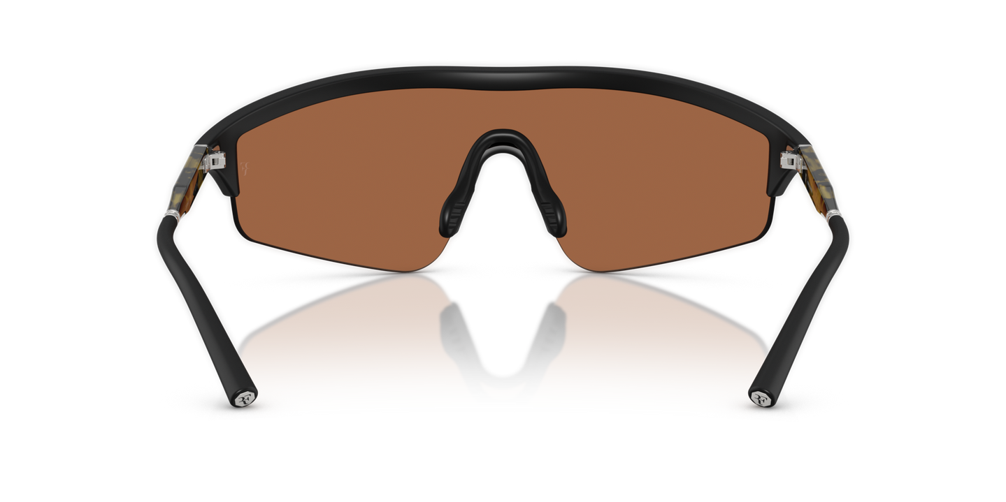 Oliver Peoples R-7 with Semi-matte Black frame and Orange lenses - Image Nosepads
