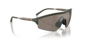 Oliver Peoples R-7 con montatura Verde Fumé Semi-Opaco e lenti  Marrone - immagine 3