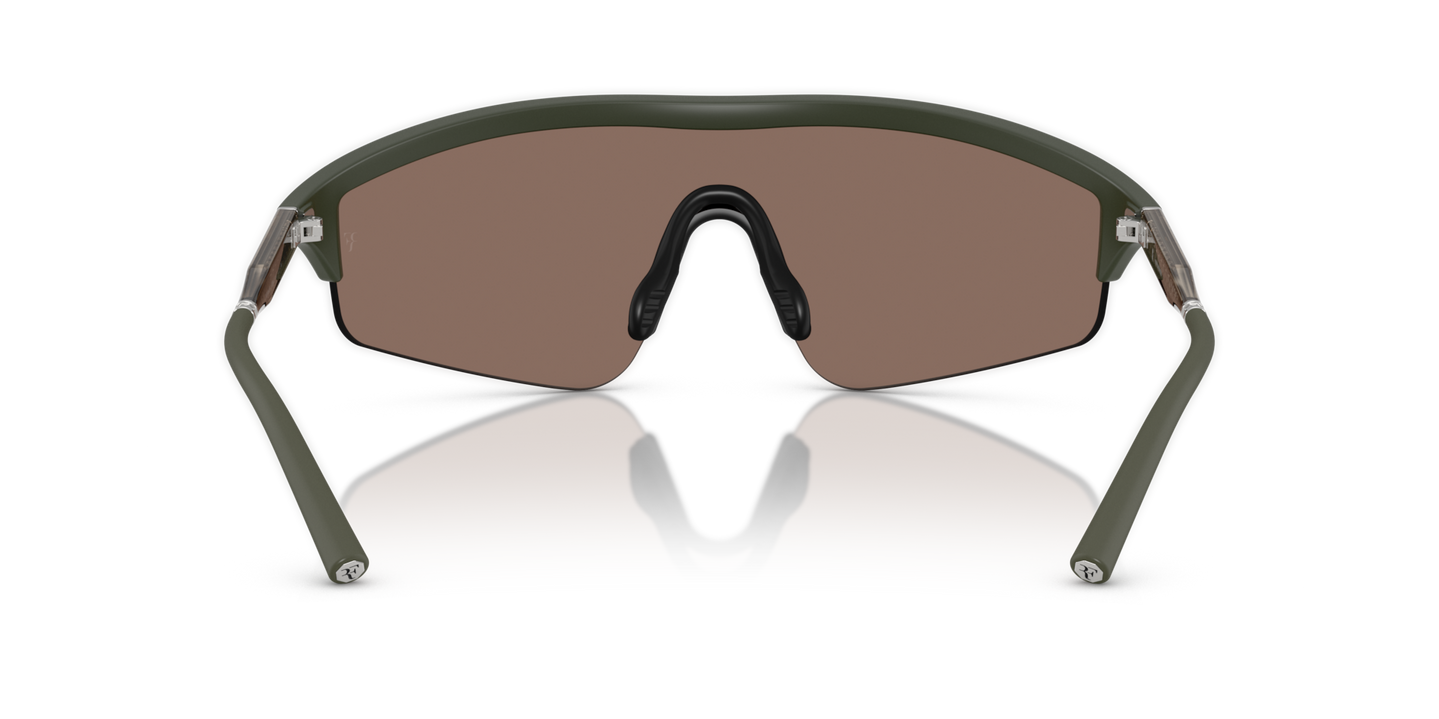 Oliver Peoples R-7 con montatura Verde Fumé Semi-Opaco e lenti  Marrone - Immagine Naselli
