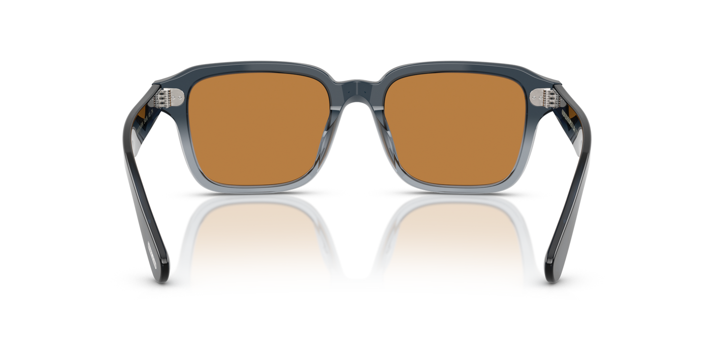 Sie Oliver Peoples Errisson Sun mit Twilight Farbverlauf Gestell und Braun Gläsern - Bild Stegplättchen