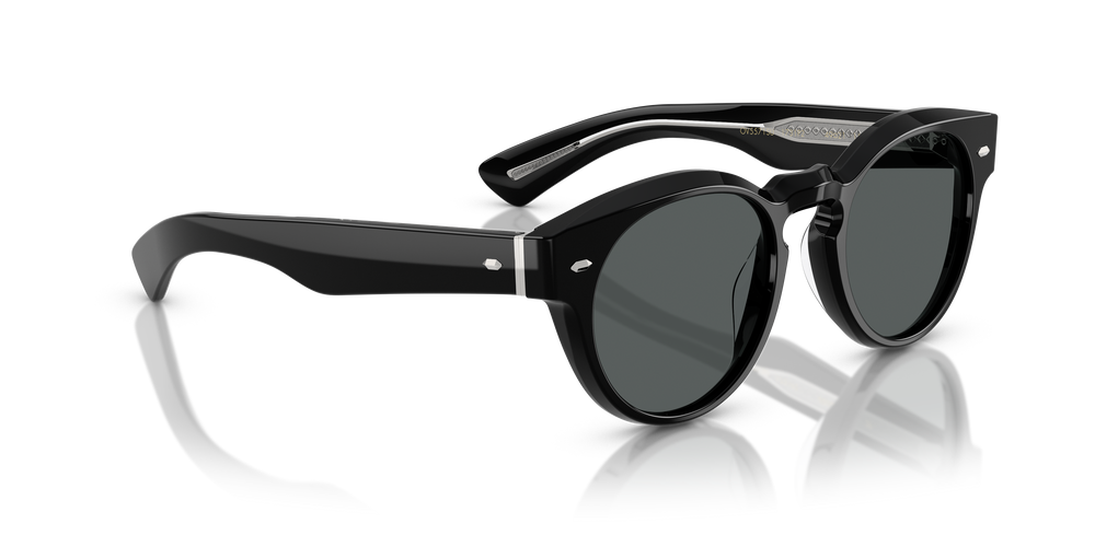 Sie Oliver Peoples Hayton 18k mit Reines Schwarz Gestell und Grau Gläsern - Das Bild 3