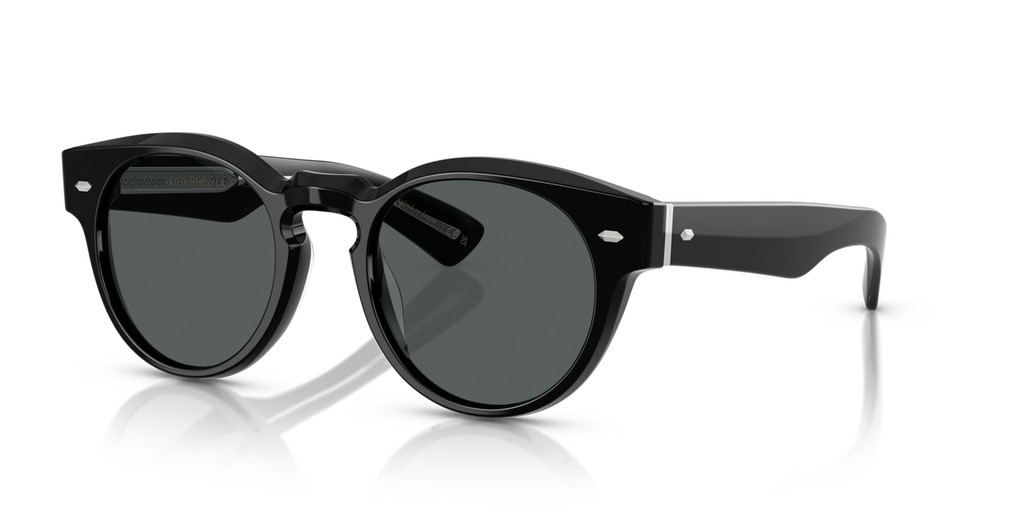 Oliver Peoples Hayton 18k con montura Negro Puro y lentes Gris - Imagen Metal precioso chapado en oro