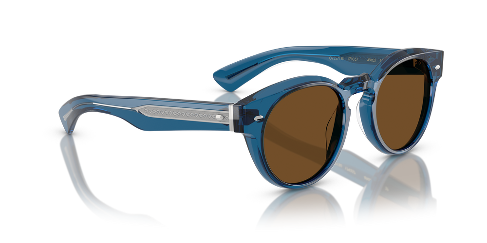 Oliver Peoples Hayton 18k con montatura Blu semitrasparente e lenti  Marrone - L'immagine 3
