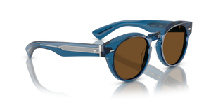 Oliver Peoples Hayton 18k avec une monture Bleu Translucide et des verres Brun - L'image 3