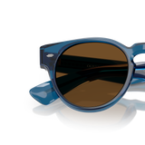 Sie Oliver Peoples Hayton 18k mit Blau durchsichtig Gestell und Braun Gläsern - Variant