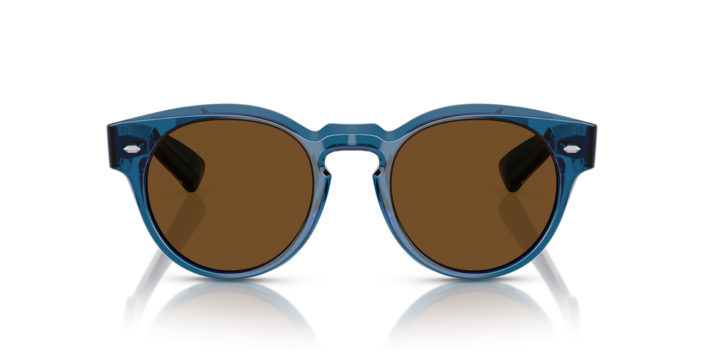 Oliver Peoples Hayton 18k avec une monture Bleu Translucide et des verres Brun - L'image 2