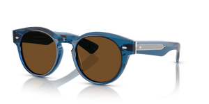 Oliver Peoples Hayton 18k avec une monture Bleu Translucide et des verres Brun - L'image 1