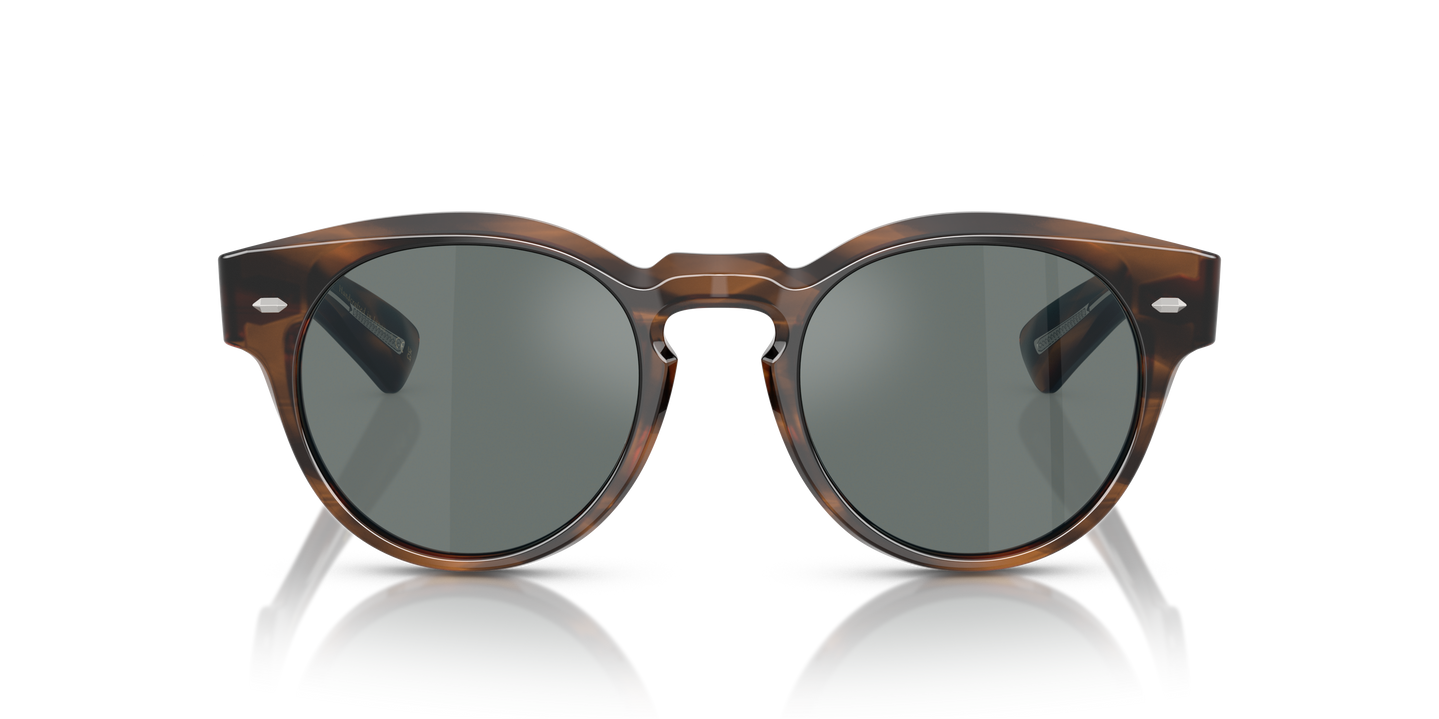 Oliver Peoples Hayton 18k with Barchan frame and Regal Blue lenses