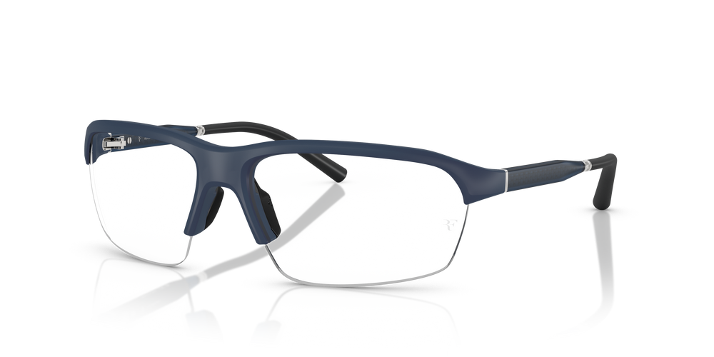 Oliver Peoples R-6 with Semi-Matte Blue Ash frame and Clear lenses - Image 1