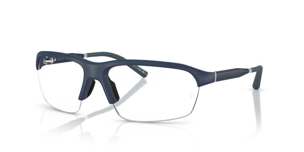 Sie Oliver Peoples R-6 mit Semi-Matte Blue Ash Gestell und Klar Gläsern - Bild 5