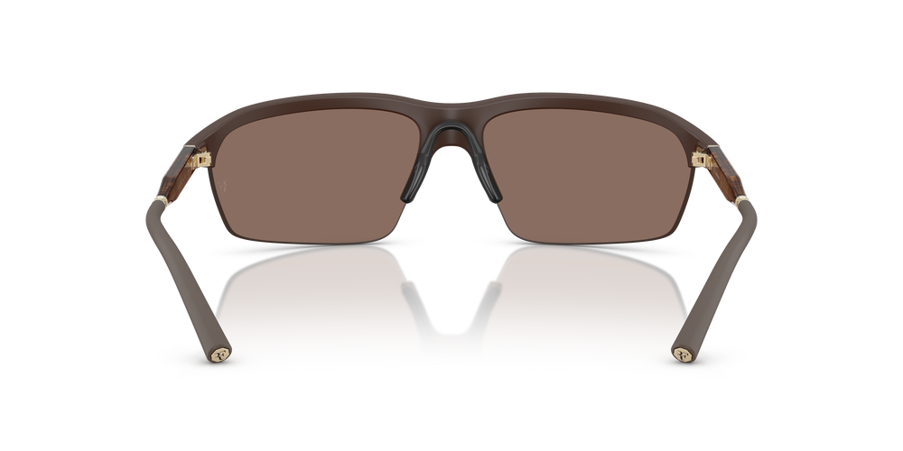 Sie Oliver Peoples R-6 mit Semi-Matte Umber Gestell und Braun Gläsern - Bild 5