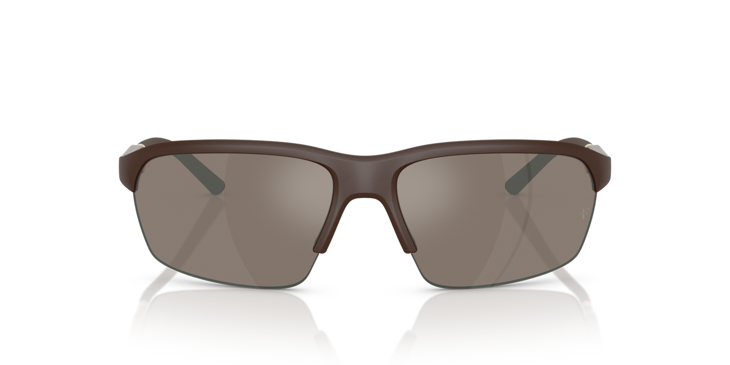 Oliver Peoples R-6 with Semi-Matte Umber frame and Brown lenses - Image Premium Material