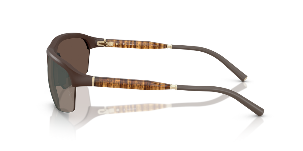 Oliver Peoples R-6 with Semi-Matte Umber frame and Sierra Flash