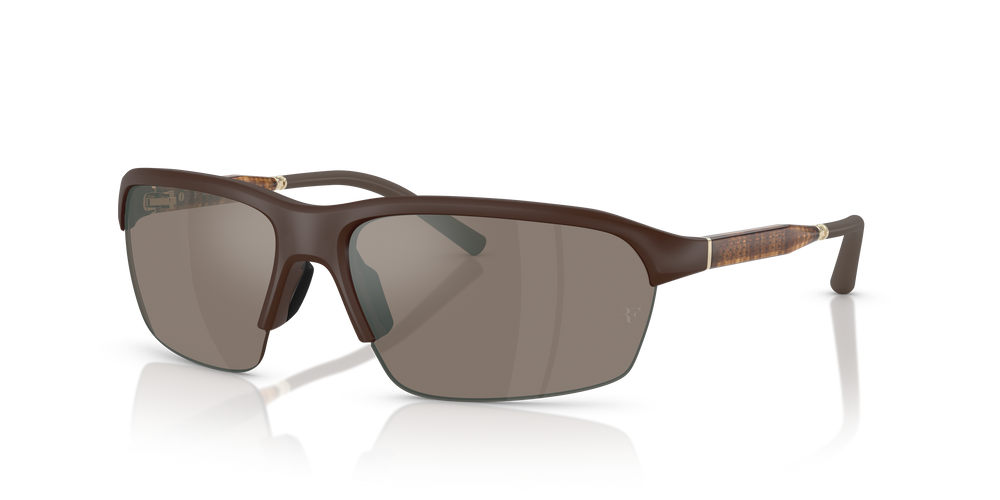 Sie Oliver Peoples R-6 mit Semi-Matte Umber Gestell und Braun Gläsern - Bild 3