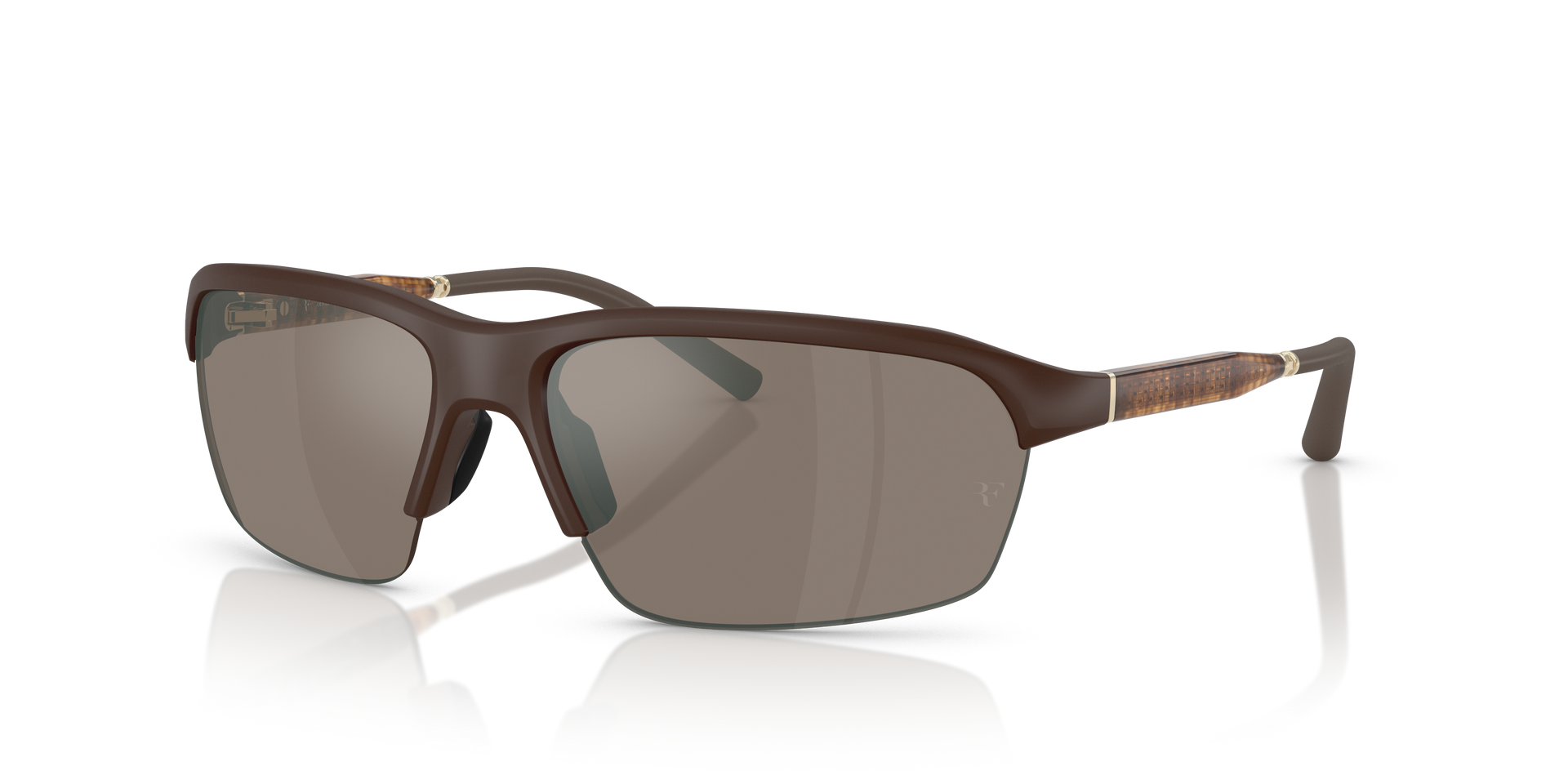 Oliver Peoples R-6 with Semi-Matte Umber frame and Sierra Flash