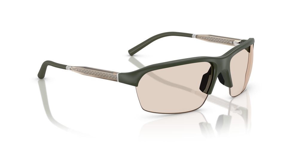 Oliver Peoples R-6 con montura Verde humo semimate y lentes Marrón - El 3