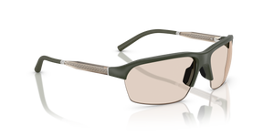 Oliver Peoples R-6 con montura Verde humo semimate y lentes Marrón - El 3