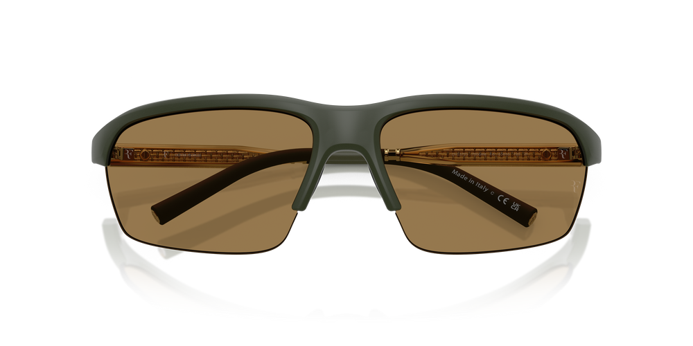 Oliver Peoples R-6 con montura Verde humo semimate y lentes Marrón - El 6