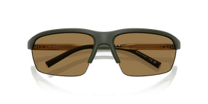 Oliver Peoples R-6 con montatura Verde Fumé Semi-Opaco e lenti  Marrone - L'immagine 6