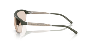 Oliver Peoples R-6 con montura Verde humo semimate y lentes Marrón - El 4