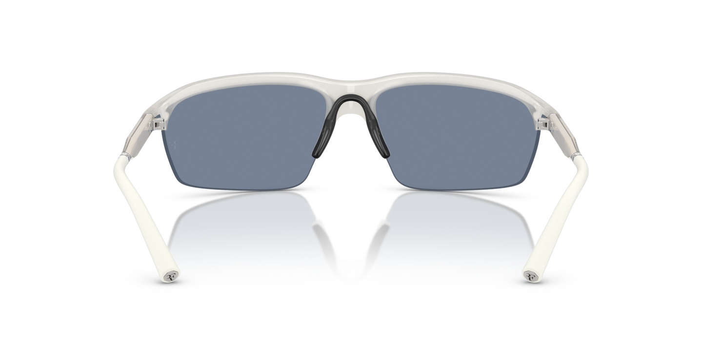 Oliver Peoples R-6 with Warm White frame and Blue lenses - Image Nosepads