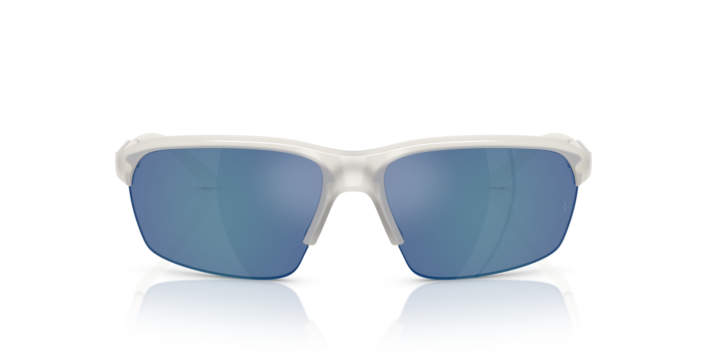 Oliver Peoples R-6 with Warm White frame and Blue lenses - Image Premium Material