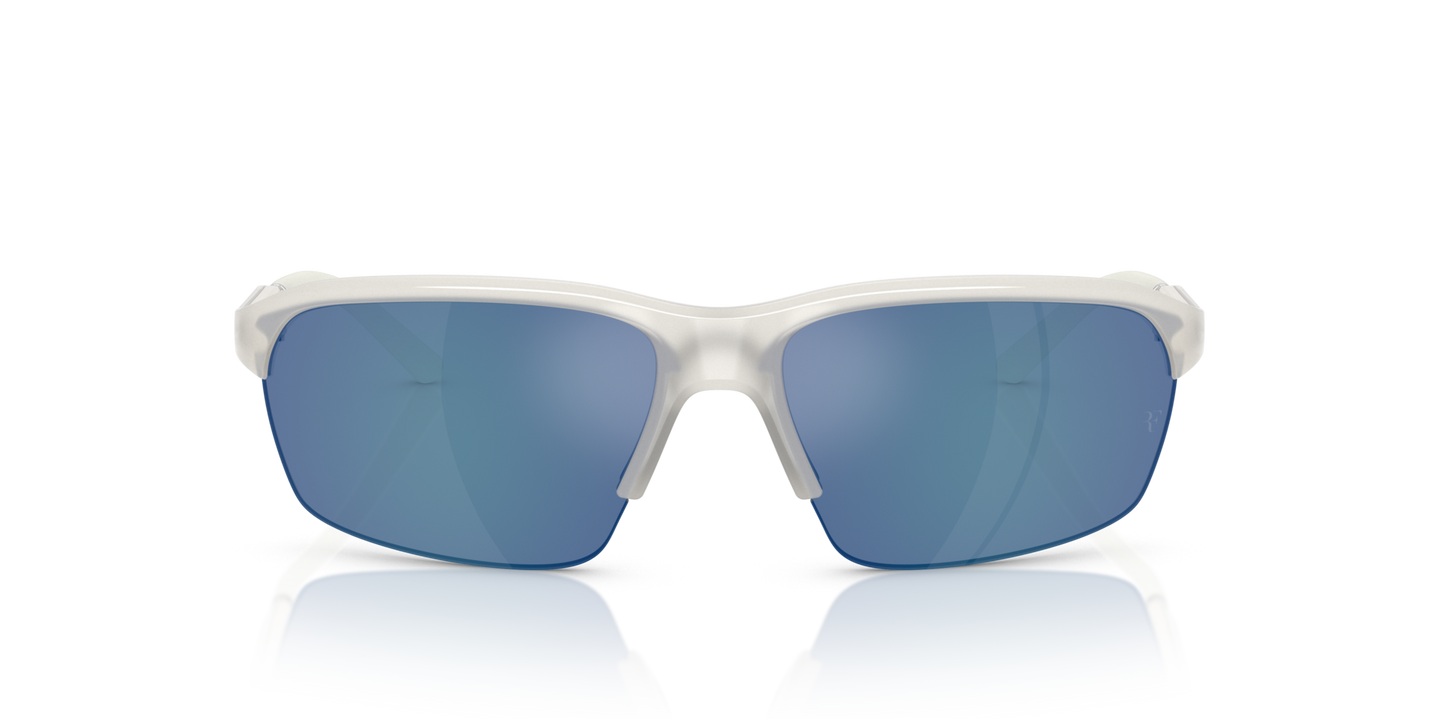 Oliver Peoples R-6 with Warm White frame and Blue lenses - Image Premium Material
