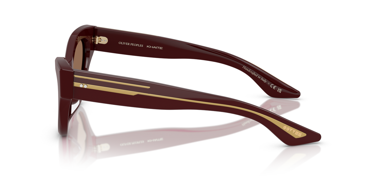 Sie Oliver Peoples 1951C mit Burgunderrot Gestell und Braun Gläsern - Bild Stifte