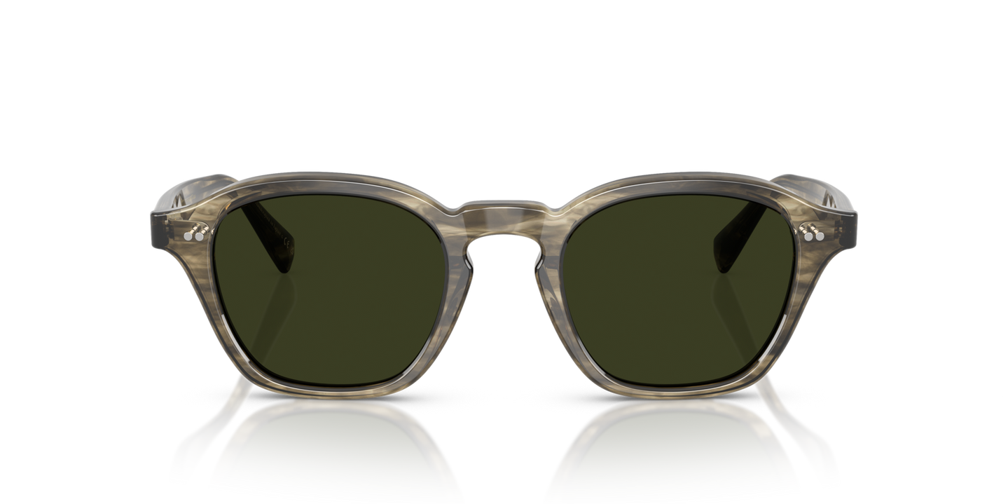 Oliver Peoples Eyles with Soft Olive Bark frame and Green lenses - Image Material 