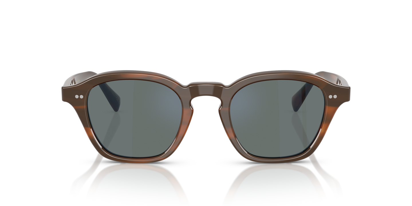 Oliver Peoples Eyles with Sycamore frame and Regal Blue lenses