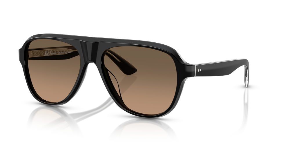 Oliver Peoples Paul Newman Sun、ブラックフレーム、ブラウンレンズ - 画像 4